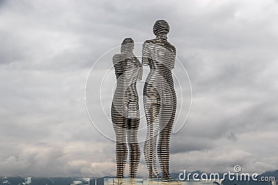Moving sculpture `Ali and Nino` in Batumi Editorial Stock Photo